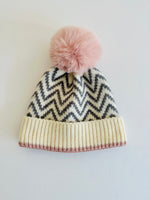 H47 CHEVRON POM BEANIE