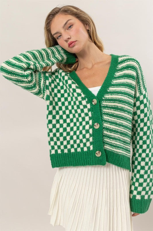 K96 FUNKY SQUARE CARDIGAN