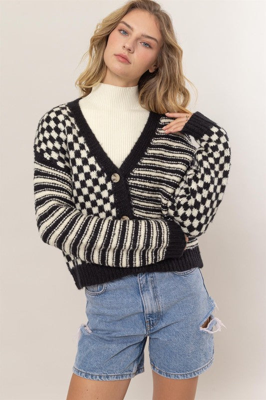 K96 FUNKY SQUARE CARDIGAN