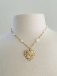 NL102 PEARL HEART NECKLACE