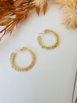 ER264 STONE HOOP EARRINGS