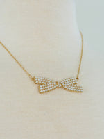 NL92 PEARL BOW NECKLACE