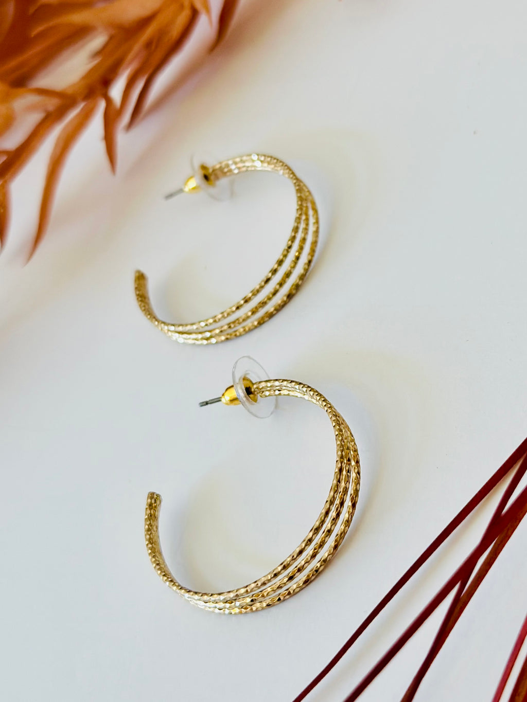 ER266 DIACUT HOOP EARRINGS