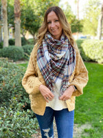 SC7 Color plaid blanket scarf