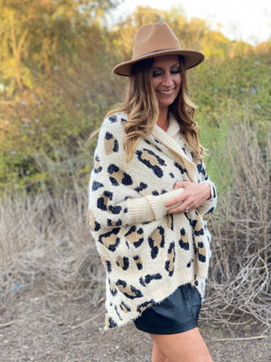 K42 LEOPARD SWISH CARDIGAN