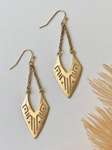 ER178 AZTEC CHAIN EARRINGS