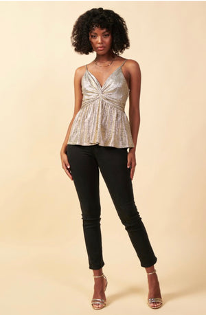 T171 METALLIC TWIST CAMISOLE