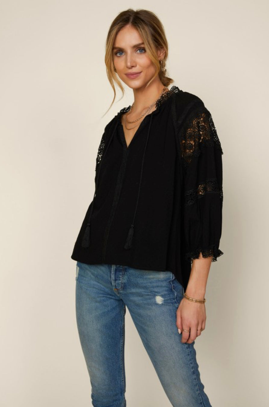 T168 LACE DETAIL BLOUSE