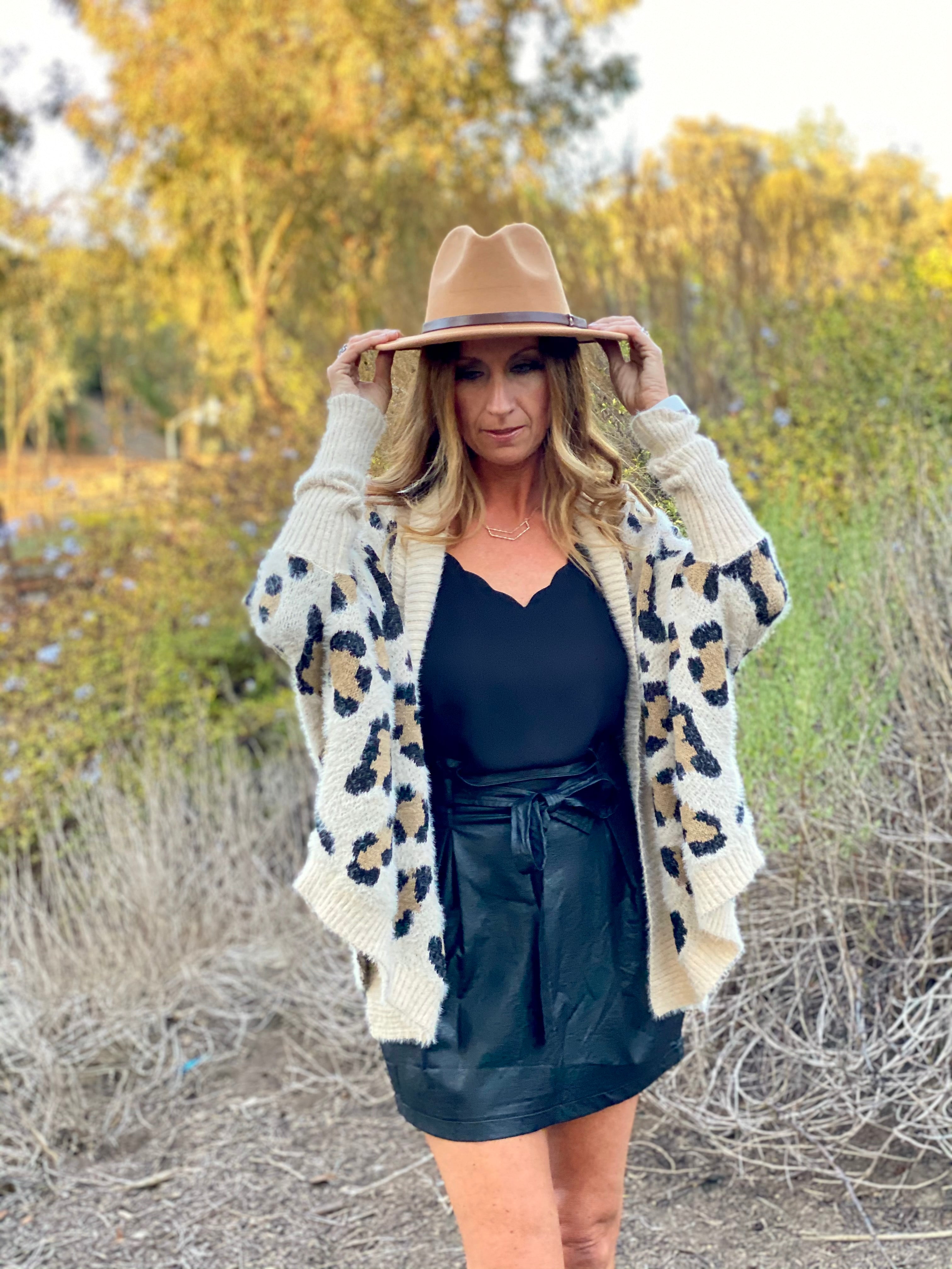 K42 LEOPARD SWISH CARDIGAN