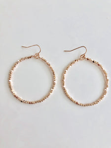 ER42 Shiny bead hoop earrings