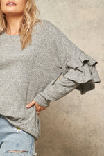 K33 RUFFLE SLEEVE SWEATER