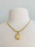 NL75 HERRINGBONE DISC NECKLACE