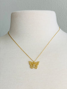 NL60 LAZER BUTTERFLY NECKLACE