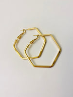 ER121 HEXAGON HOOPS EARRINGS