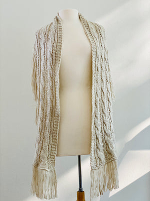 CABLE FRINGE SCARF