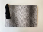 HB12 Faux Snake Clutch Bag