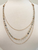 NL35 Kiwi Bead Layer Necklace