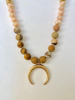 NL15 bead Crescent Necklace