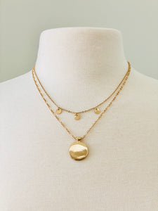 NL54 O DISC LAYER NECKLACE