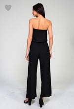 R23 Jersey belted strapless jumpsuit