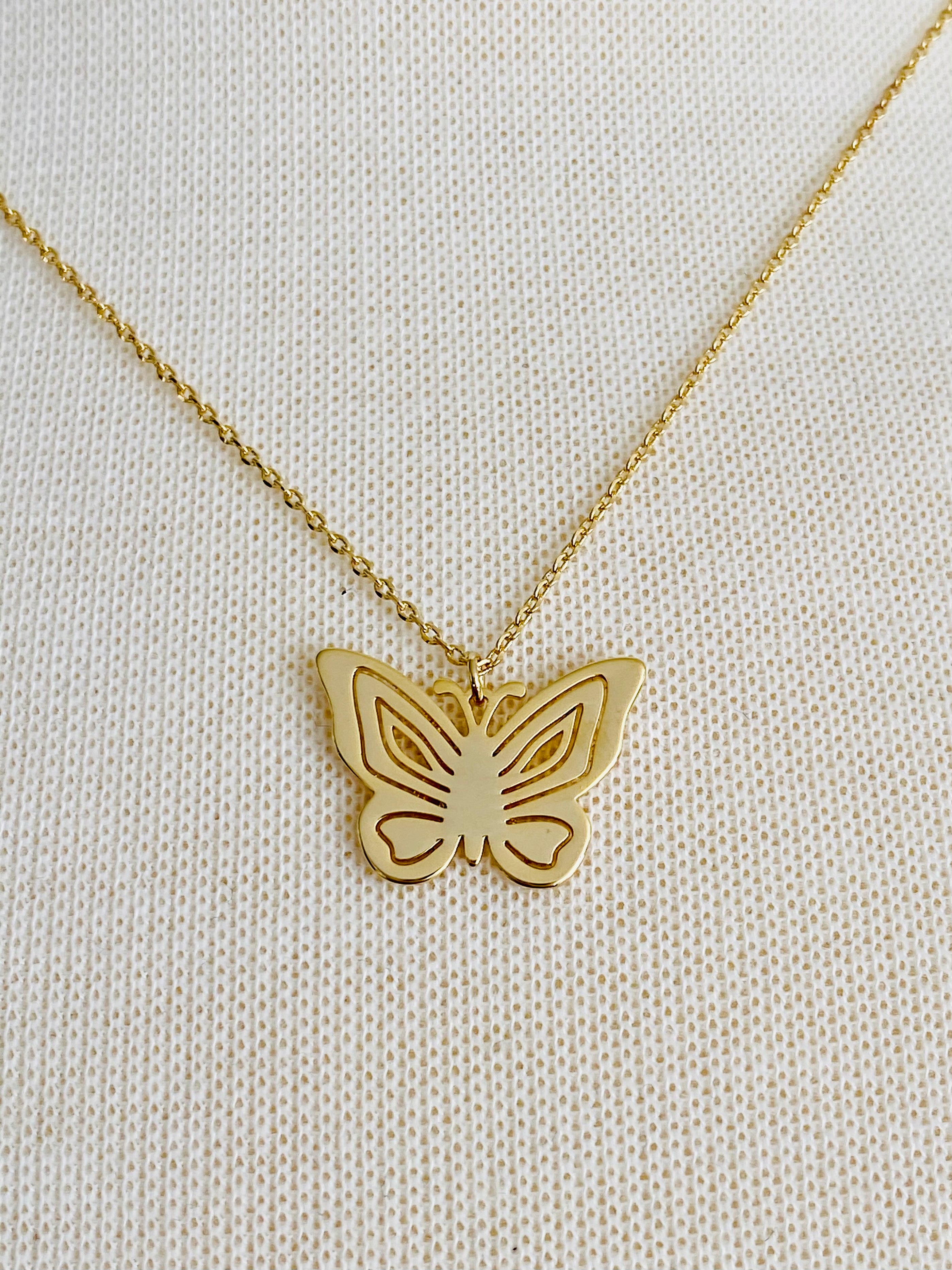 NL60 LAZER BUTTERFLY NECKLACE