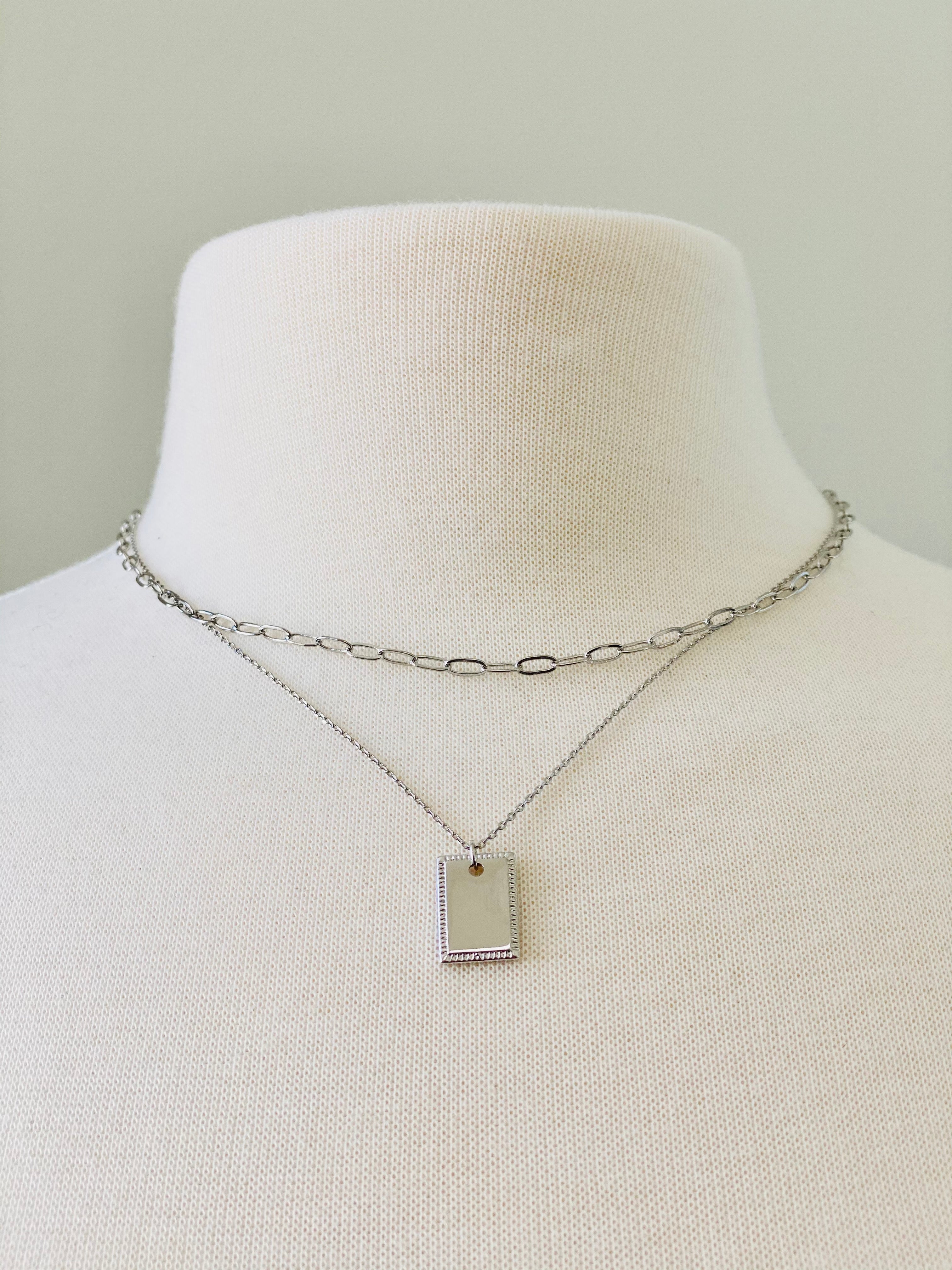 NL49 RECTANGLE LAYER NECKLACE