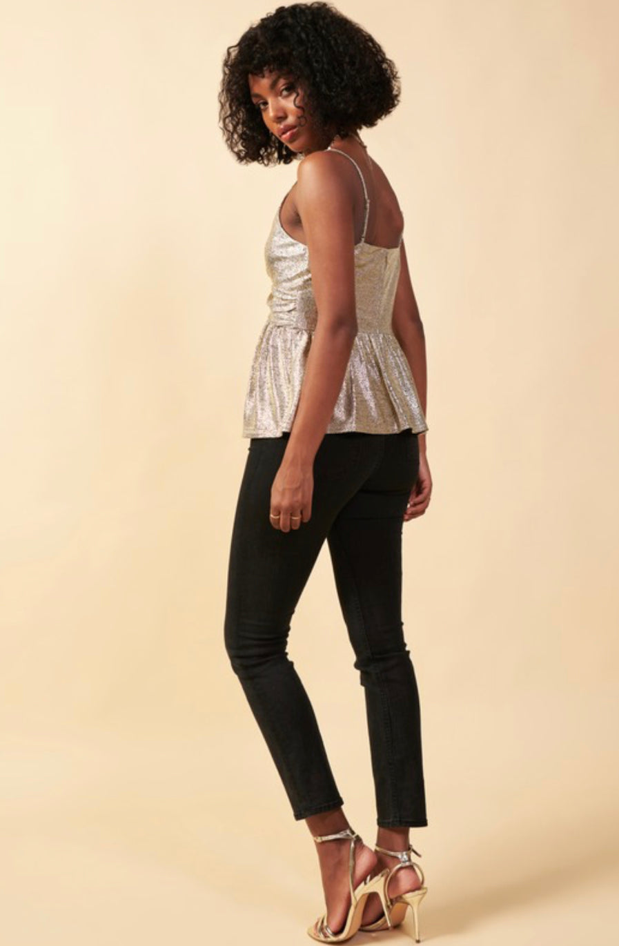 T171 METALLIC TWIST CAMISOLE