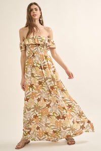 D126 FLORAL OFF SHOULDER DRESS