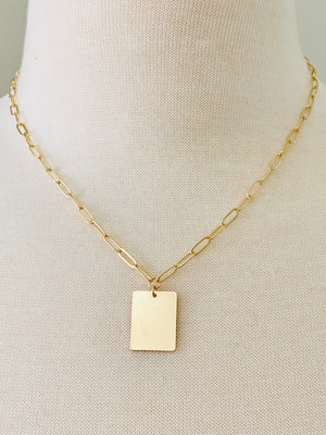 NL55 RECTANGLE CHARM NECKLACE