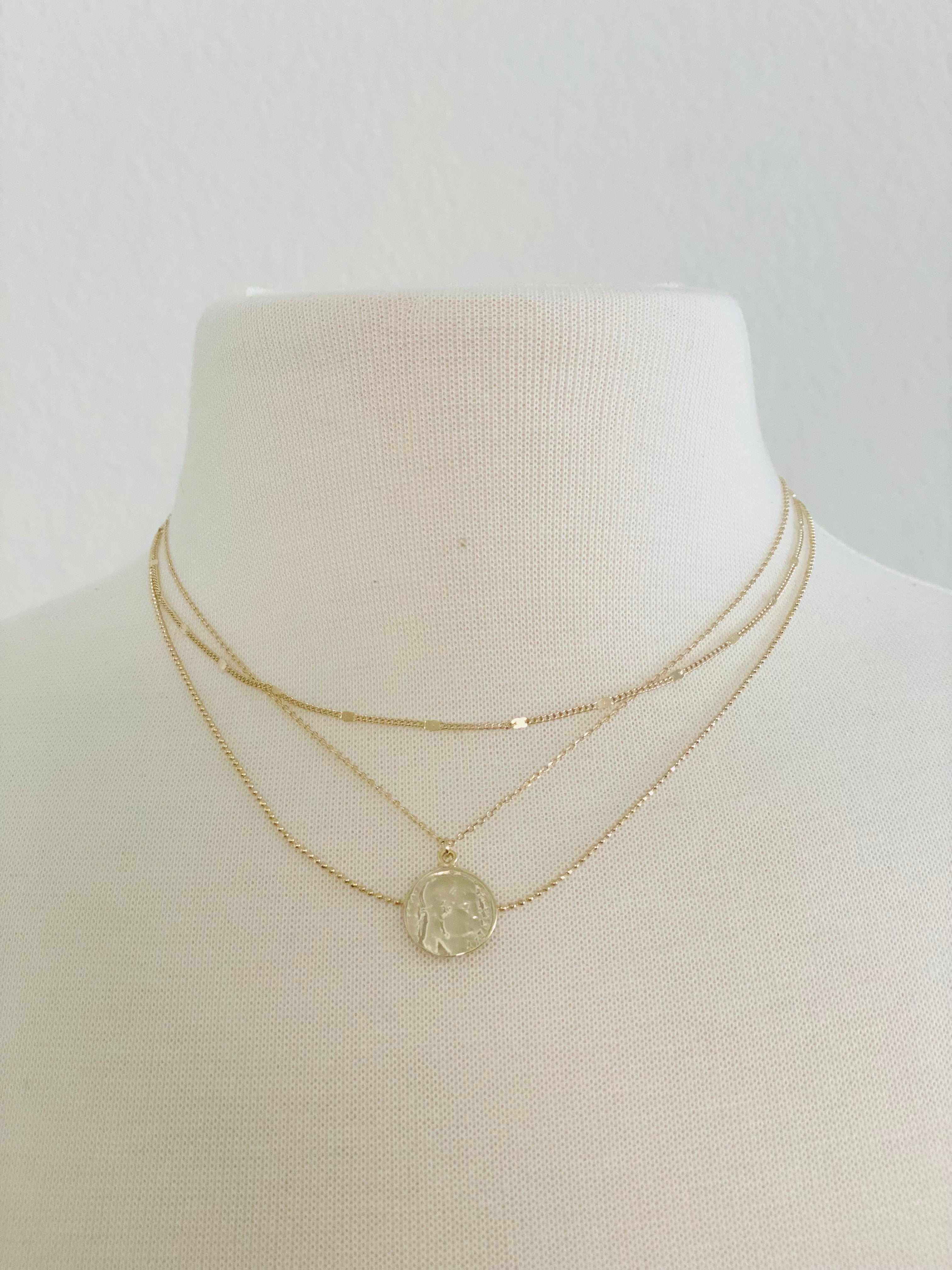 NL63 COIN LAYER NECKLACE