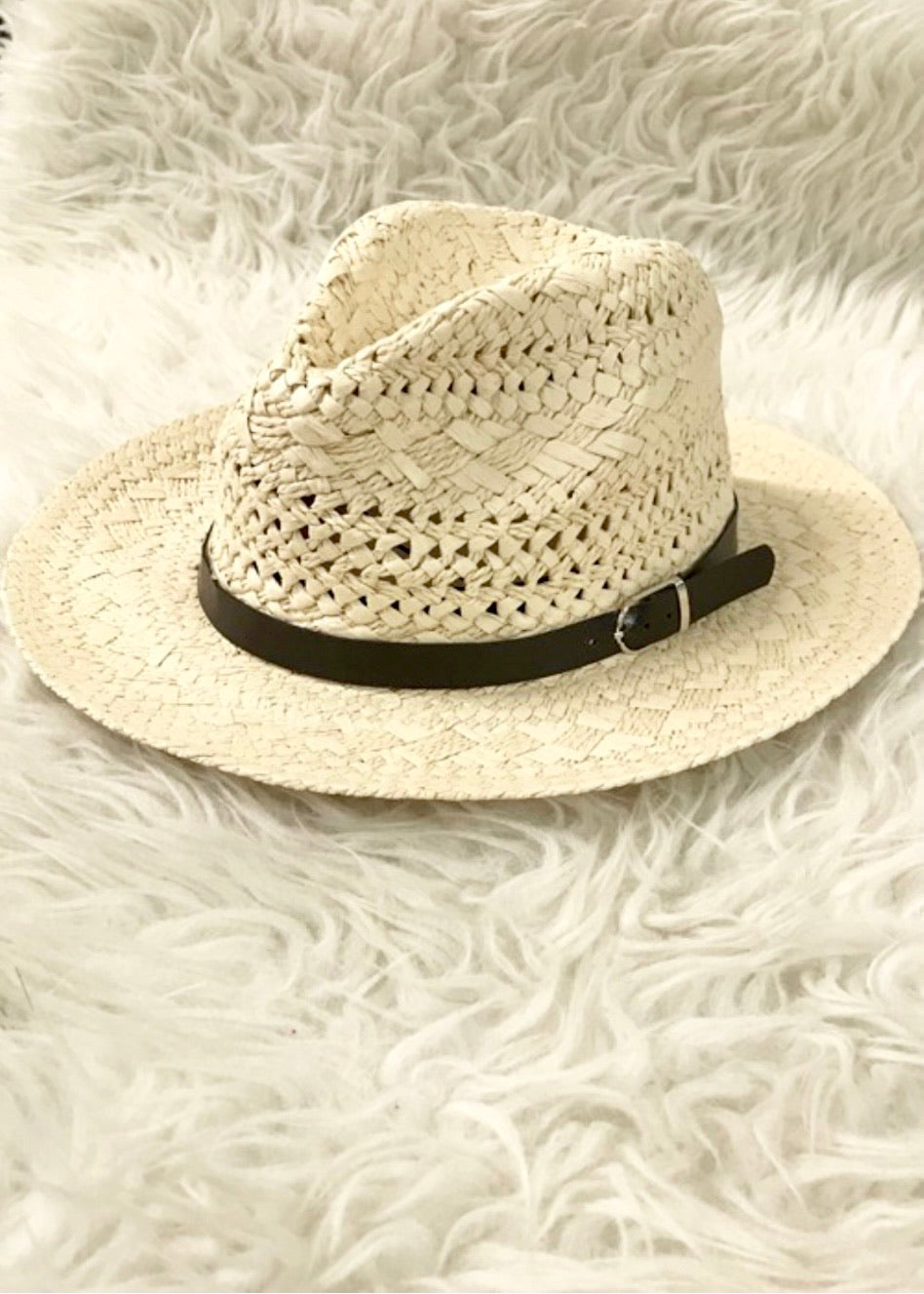 H17 STRAW BUCKLE FEDORA