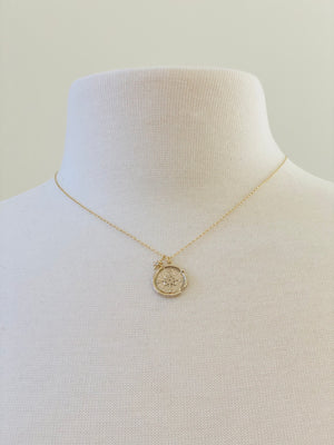 NL48 COMPASS COIN NECKLACE