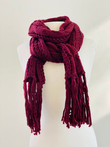CABLE KNIT TASSEL SCARF
