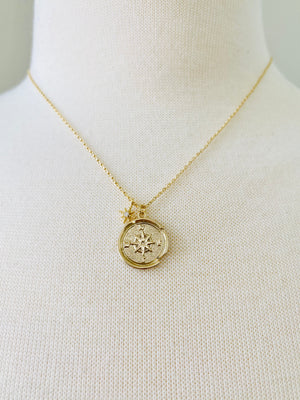 NL48 COMPASS COIN NECKLACE