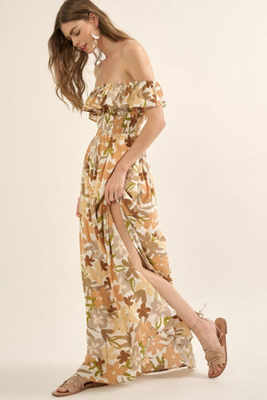 D126 FLORAL OFF SHOULDER DRESS