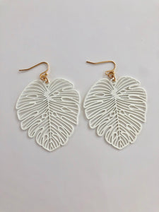 ER35 white Palm Earrings